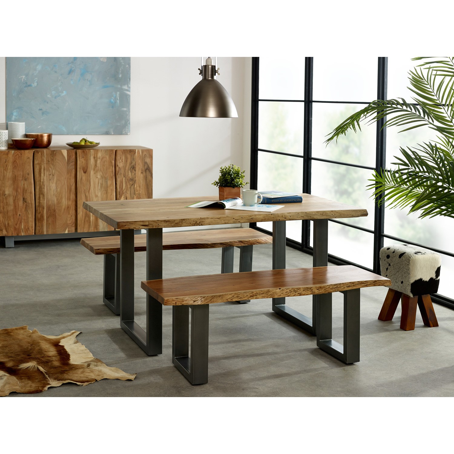 Read more about Large live edge solid wood dining bench